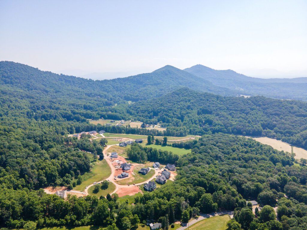 Aerial View. Stone Ridge Custom Home Builder in Candler, North Carolina